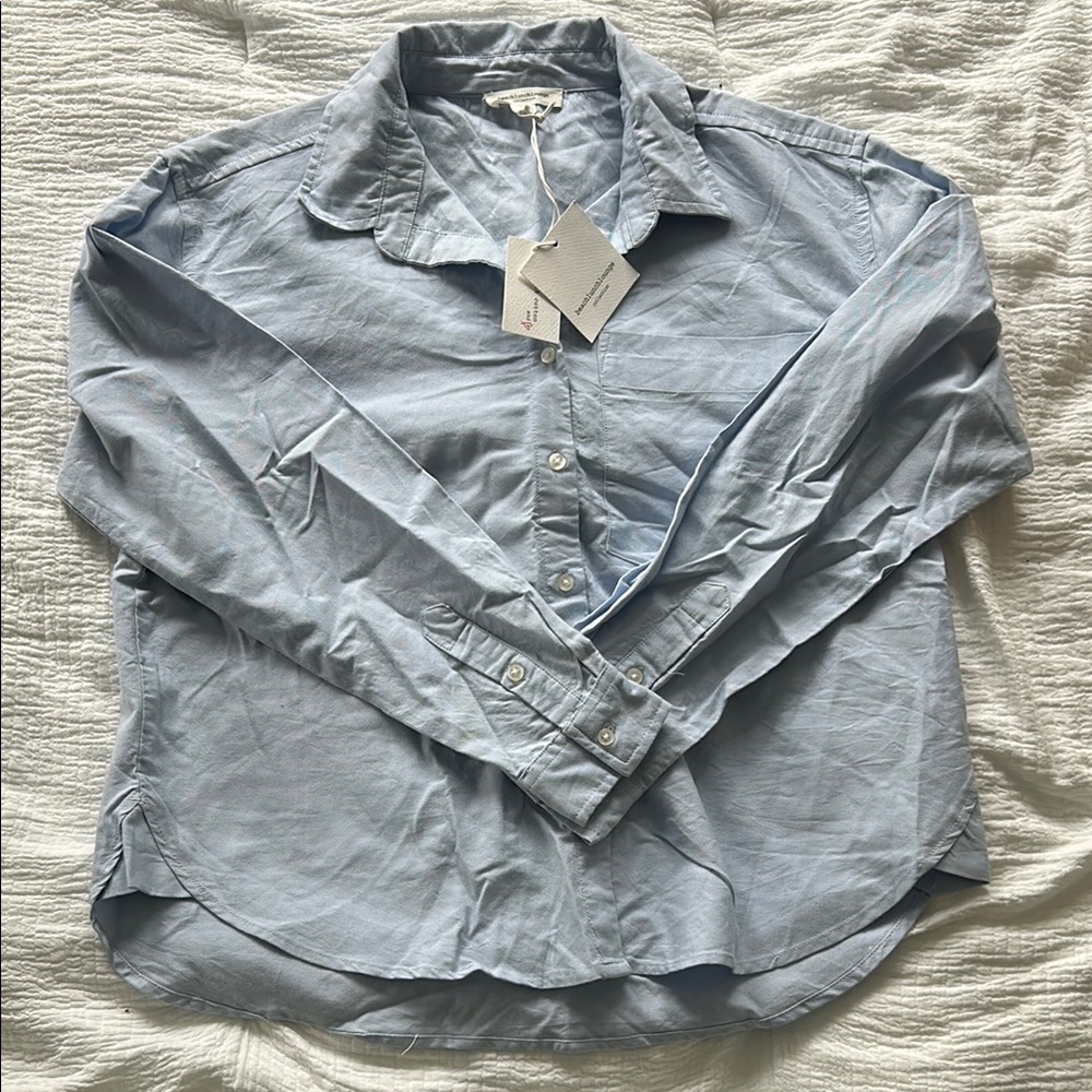 NWT Beachlunchlounge Blue Casual Button Down Shirt